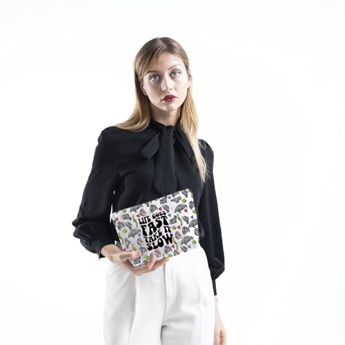 TSOTMO Manatee Bag Life Goes Fast Take It Slow Manatees Zipper Pouch Bag Gift for Sea Creature Lovers (Life Goes bag)