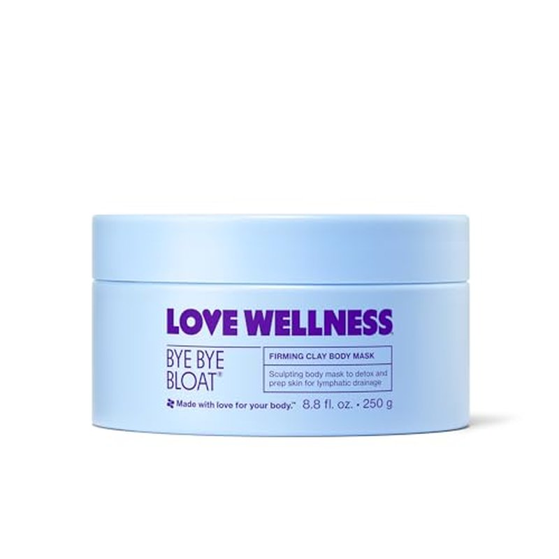 Love Wellness Bye Bye Bloat Firming Clay Body Mask | Lymphatic Drainage Body Mask for Women | Support Bloating Relief, Skin Hydration & Boost Circulation | Caffeine, Grapefruit & Peppermint Oil | 250g