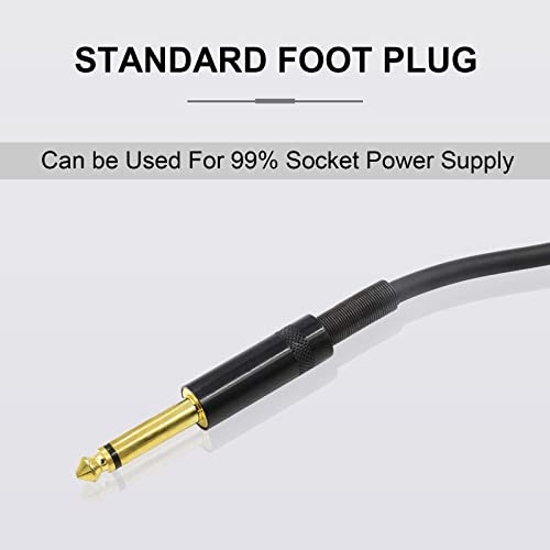 Tattoo Foot Pedal - Premium Tattoo Machine Pedal Switch 360 Degree Round Stainless Steel Foot Pedal with 6.5ft Silicon Soft Wire for Tattoo Machine Power Supply