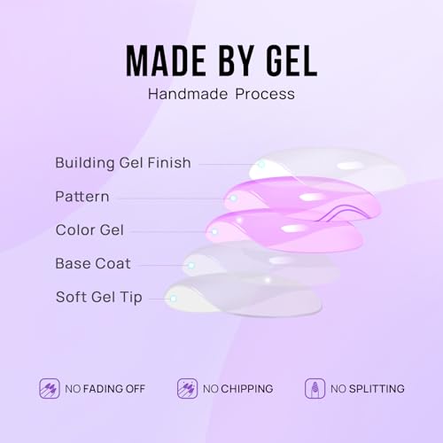 BTArtbox Press On Nails Almond - White French Tip Soft Gel Nails, Chrome Glue On Nails for Gifts, Natural Reusable Glazed Stick On Nails in 15 Sizes - 30 Fake Nails Kit, White Swan