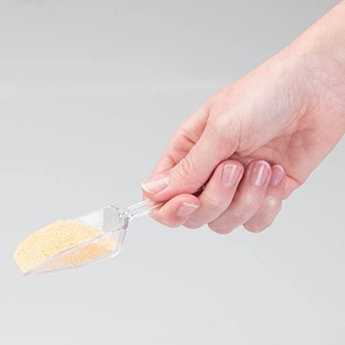 iDesign Plastic Scoop Measuring Cups – Set of 4, Multiple Sizes, Pet Food, Coffee Grounds, Versatile Scoop, Clear