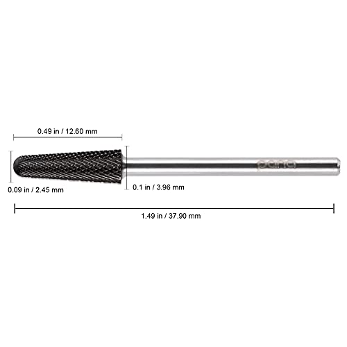 PANA USA Professional 3/32" Shank Size - Cone Shape Carbide Bit - Nail Drill Bit for Manicure Pedicure Tools Dremel Machine (Extra Fine, DLC Black)
