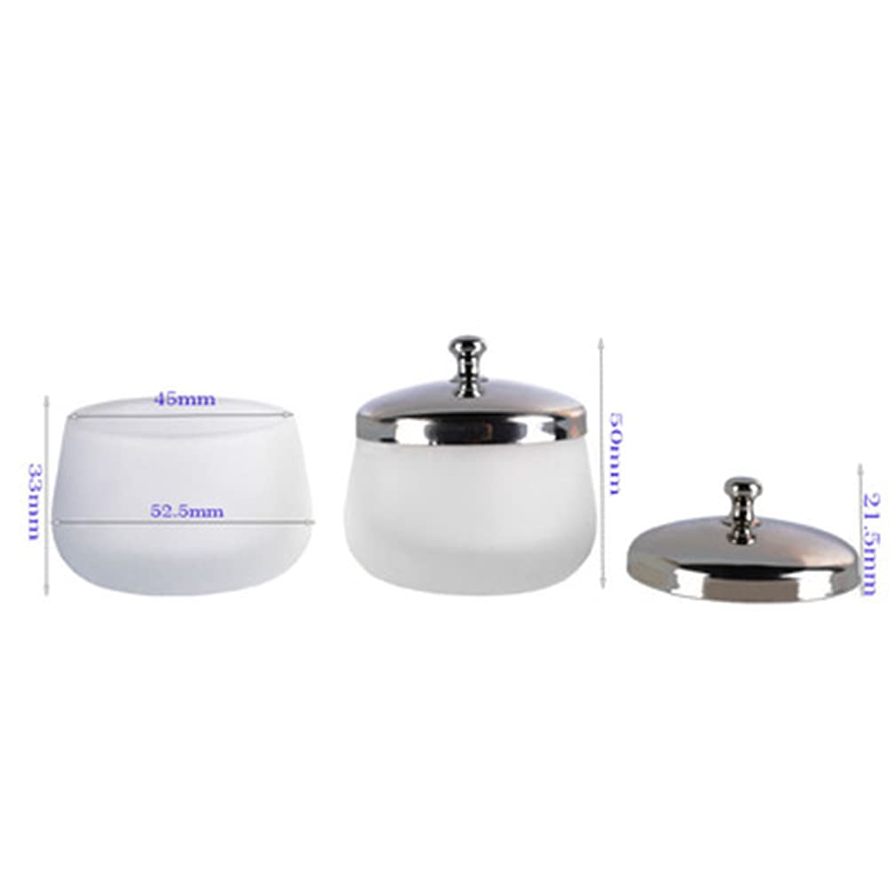 2 Pcs Frosted Glass Crystal Dappen Dish With Lid Liquid Powder Container Holder Nail Art Dappen Dish Cup Glass Dappen Cup Nail Art Tools