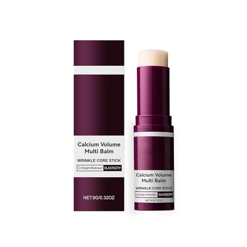 Calcium Multi Balm, Calcium Volume Multi Balm, Wrinkle Core Stick, Korean Collagen Moisturing Stick, Anti-aging, Hydrating, Firming Skin, Suitable for Eyes, Neck, Face, 9g