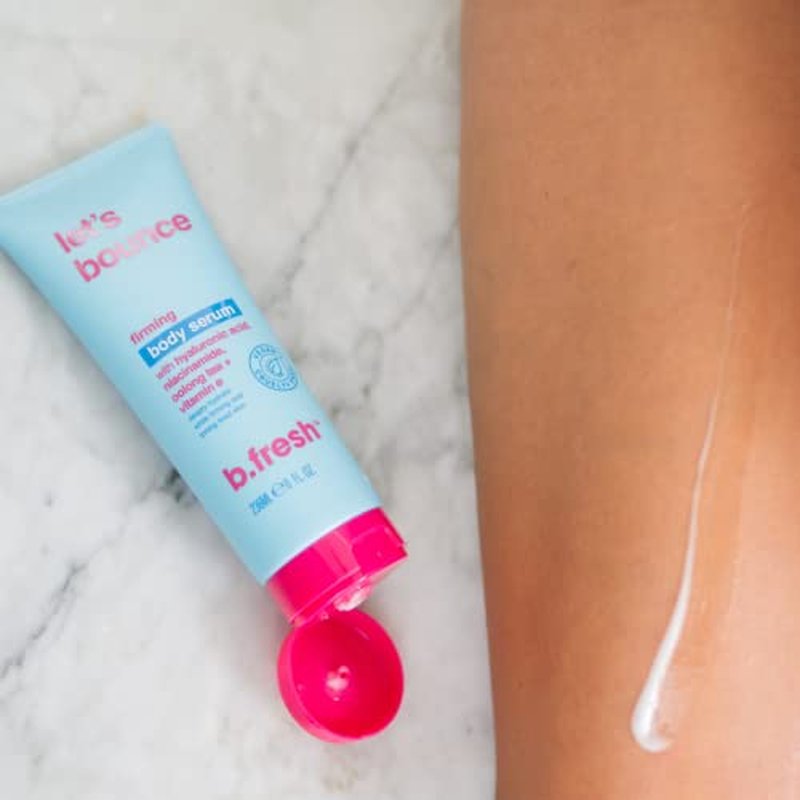 B.TAN Daily Moisturizing Body Lotion | Let's Bounce Firming Body Serum - Tightening & Hydrating Dry Skin with Skincare like Hyaluronic Acid, Niacinamide, Oolong Tea + Vitamin E, 8 Fl Oz