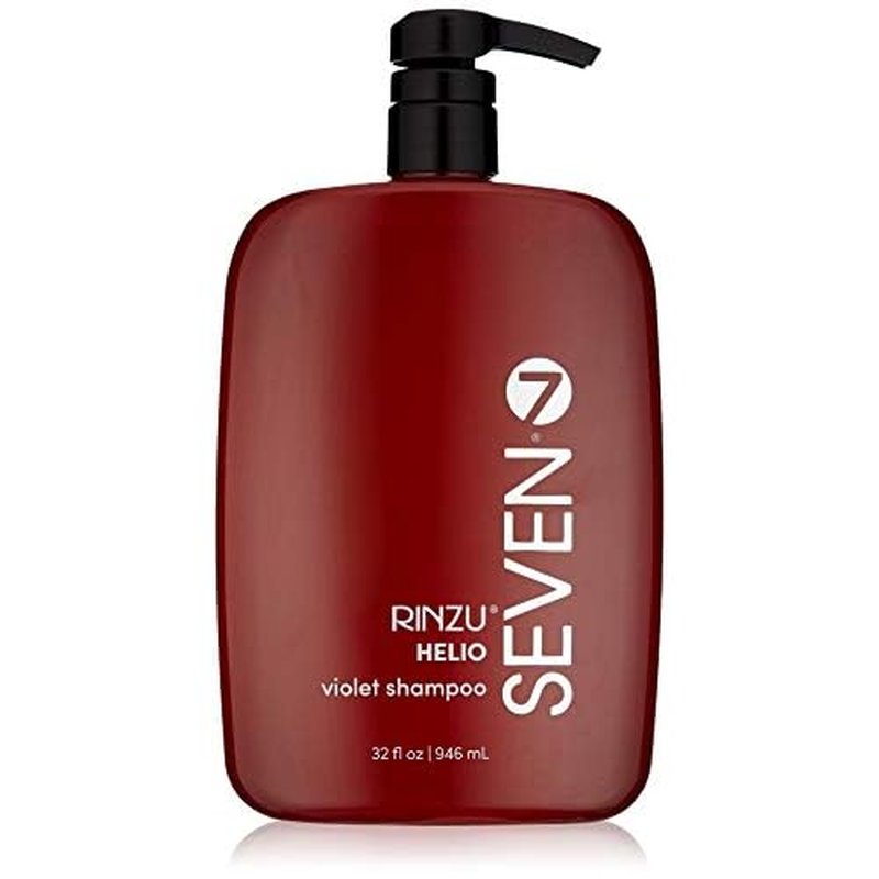 SEVEN Hair Care Rinzu Helio Violet Shampoo for Women & Men with Green Tea & Amino Acid, Purple Shampoo for Blonde Hair & Brassiness, Sulfate + Paraben Free, Cruelty Free, Made in USA