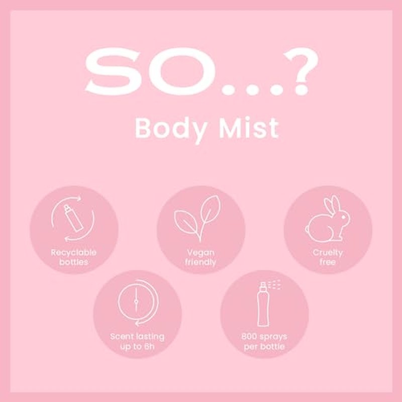 So¡¦? Body Mist Set - Body Spray for Women - Cruelty Free, Vegan Perfumes for Women - 650 to 1000 Sprays - Travel Size Gift Set - 4 pcs