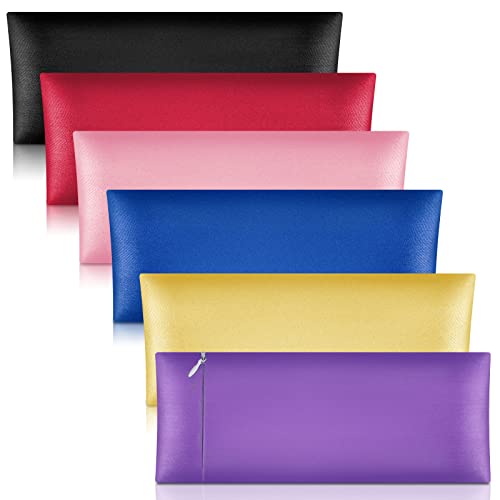Tudomro 6 Pieces Satin Eye Pillow Case Washable Yoga Eye Pillow Cover Light Weight Removable Cover Yoga Massage Meditation Accessories, 9.8 x 4 Inches, Pillow Not Included