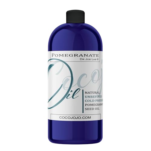 Dr Joe Lab Pomegranate Seed Oil 32 oz Sourced Pure Natural Cold Pressed Unrefined Extra Virgin Hair Skin Body Nail Beard Oil - Moisturizes, Soothes, Hydrates, & Nourishes