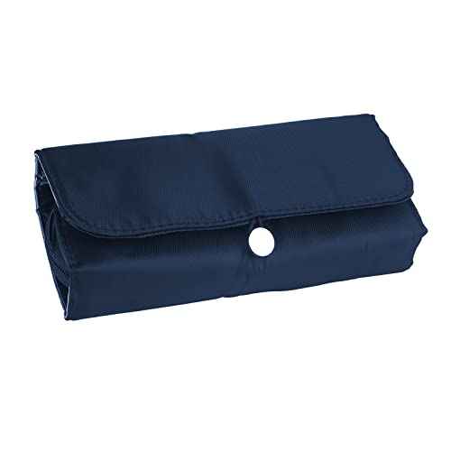 LUEXBOX Portable Folding Makeup Brush Bag, Multifunctional Cosmetics Rolling Storage Case Makeup Brush Holder for Travel, Makeup Brush Organizer Bag (Dark Blue)