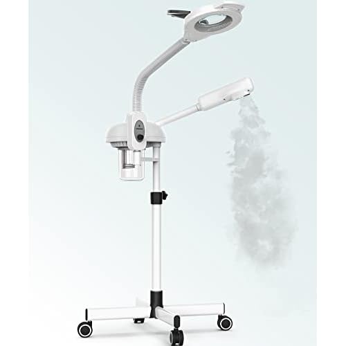 TASALON Professional 2 in 1 Facial Steamer With 5X Magnifying Foldable Arm, Ozone Mist Steamer for Face, Salon Spa Beauty Skin Care Equipment