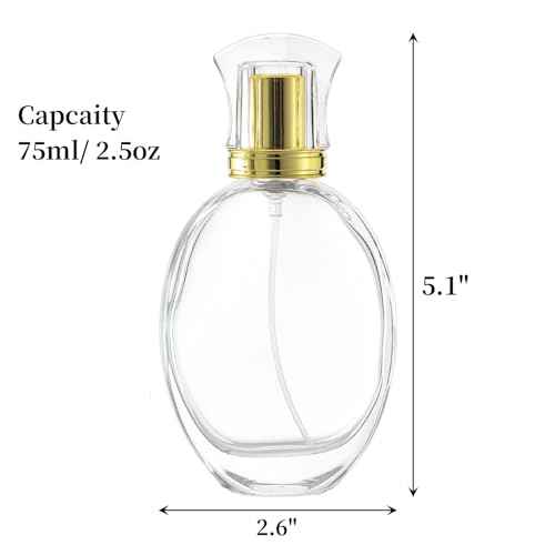 6 Pack Refillable Spray Perfume Bottle, 50ml/1.7 OZ Empty Glass Perfume Atomizer Bottle, Travel Size Refill Bottle for Perfume, Refreshing, Breathing Spray