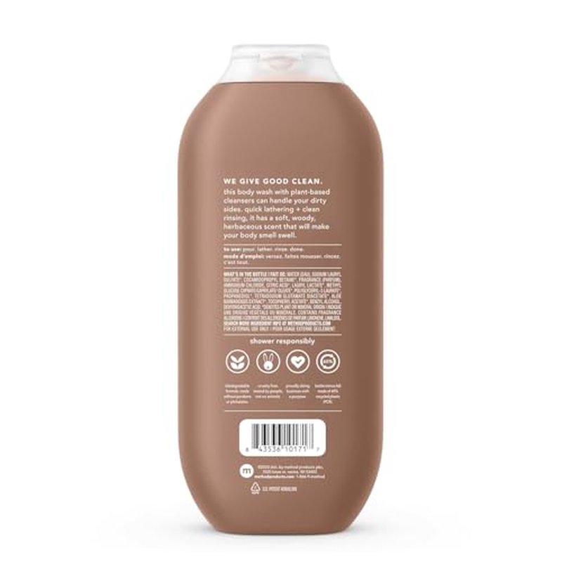 Method Men Body Wash, Sandalwood + Vetiver, Paraben and Phthalate Free, 18 fl oz (Pack of 1)