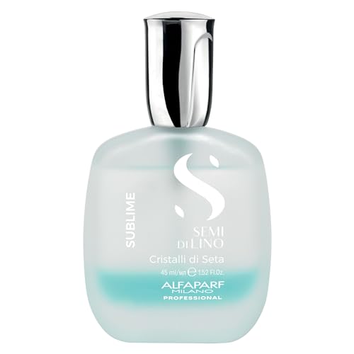 Alfaparf Milano Semi Di Lino Sublime Cristalli Di Seta - Finishing + Smoothing Serum for Fine Hair - Nourishing Hair Oil to Protect & Add Shine - Professional Hair Care (1.52 oz / 45 ml)