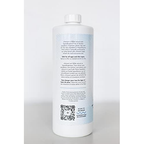 Hypochlorous Acid Spray - 1 L Refill ? Acne Prone Skin ? Eczema - Tattoo Aftercare ? Piercing Aftercare ? Saline Toner ? Facial Cleanser ? Lash Cleanser - All Natural Face and Skin Spray - e11ement