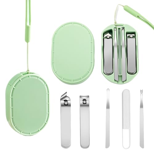 Manicure Set for Men & Women, 5-Piece Nail Care Kit, Portable Grooming Kit for Travel, Stainless Steel Nail Tools with Case Suitable for Home, Office, Outdoor Travel Kit