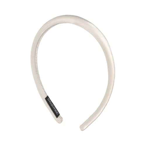 Headbands for Women, White Womens Thick Silk Satin Super Soft & Comfortable Sponge Padded Headbands Hair Bands Hoops Accessories for Women Girls