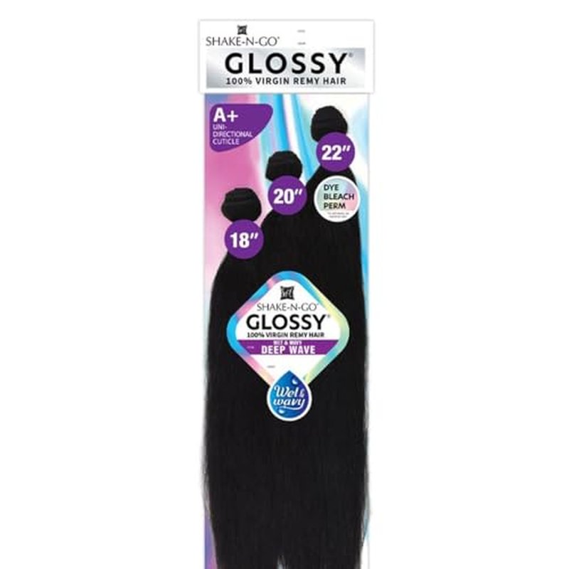 SHAKE-N-GO Glossy Wet & Wavy Deep Wave (10"/12"/14", NATURAL)