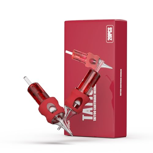 Wormhole Tattoo Cartridge Needles 7RS Needle Cartridge #12 Standard 7 Round Shader Tattoo Needles 20PCS Disposable Finger Ledge Cartridges 3.5MM Taper for Tattoo Gun Tattoo Supplies 1207RS