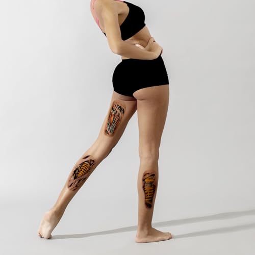 ROARHOWL Very cool machine 3D realistic fake tattoos£¬wound robot makeup Temporary Tattoos for men women (small)