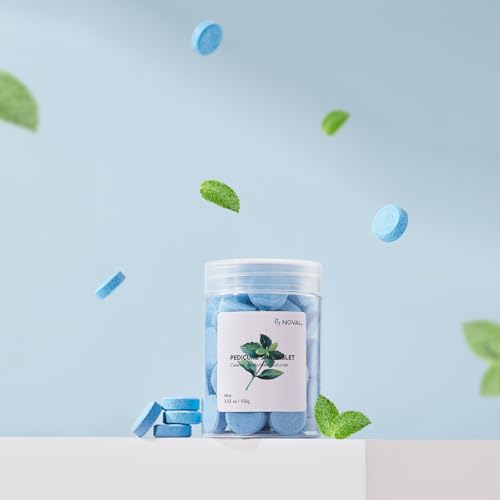 NOVAL Pedicure Supplies Spa Tablets Foot Bath Foot Soak for Softening Skin Care, 100g (Mint)