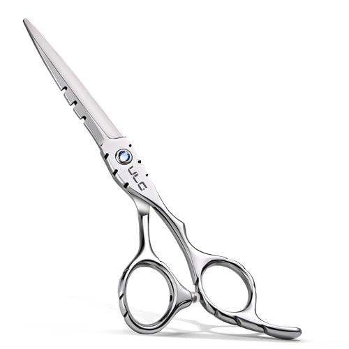 ULG Hair Cutting Scissors 6.7¡± Shark Series, 100% Japanese Stainless Steel Ultra Sharp, Concave Blade Barber Shears, Ergonomic Offset Handle, Professional Salon Haircut Scissors for Home & Salon Use