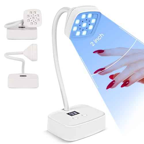 LED Mini UV Nail Lamp Auto Sensor Gel Nail Dryer 27W Rechargeable 360 Adjustable with 2 Timers