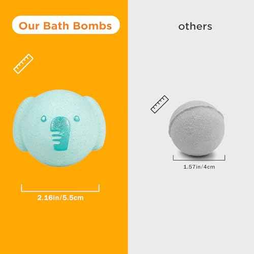 SHUCHING 14 Pcs Animal Bath Bombs with Surprise Inside, Natural and Organic Bubble Bath Fizzy Balls, Birthday Christmas Halloween Gifts Set