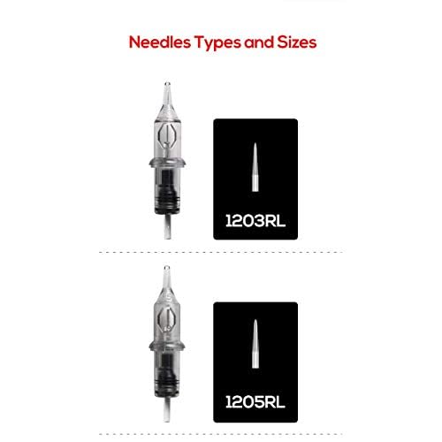 One Tattoo World 50-Pack Assorted size (10pcs each of 3RL, 5RL, 7RL, 9RL, 11RL) Premium Quality Disposable Tattoo Cartridge Needle for Rotary Pen Tattoo Machine, OTW-50-PN2