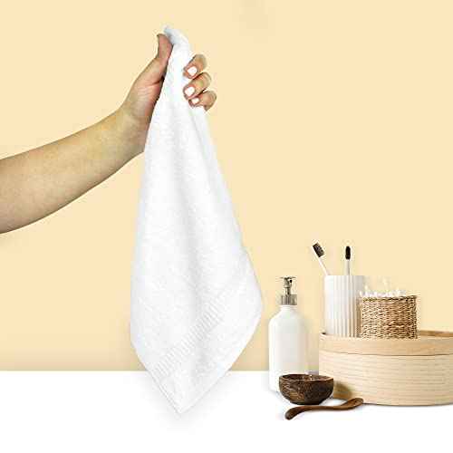 Chakir Turkish Linens Premium Cotton Absorbent Turkish Towels (Washcloths - 12 Piece, White)