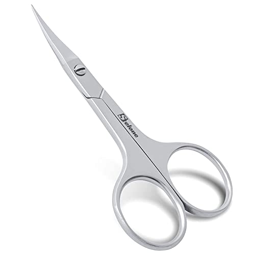 Multi Purpose Eyebrow Scissors Stainless Steel Curved Blade Cuticle Scissors for Manicure and Cosmetic, Brow Scissors for Facial Hair & Eyelash Trimming