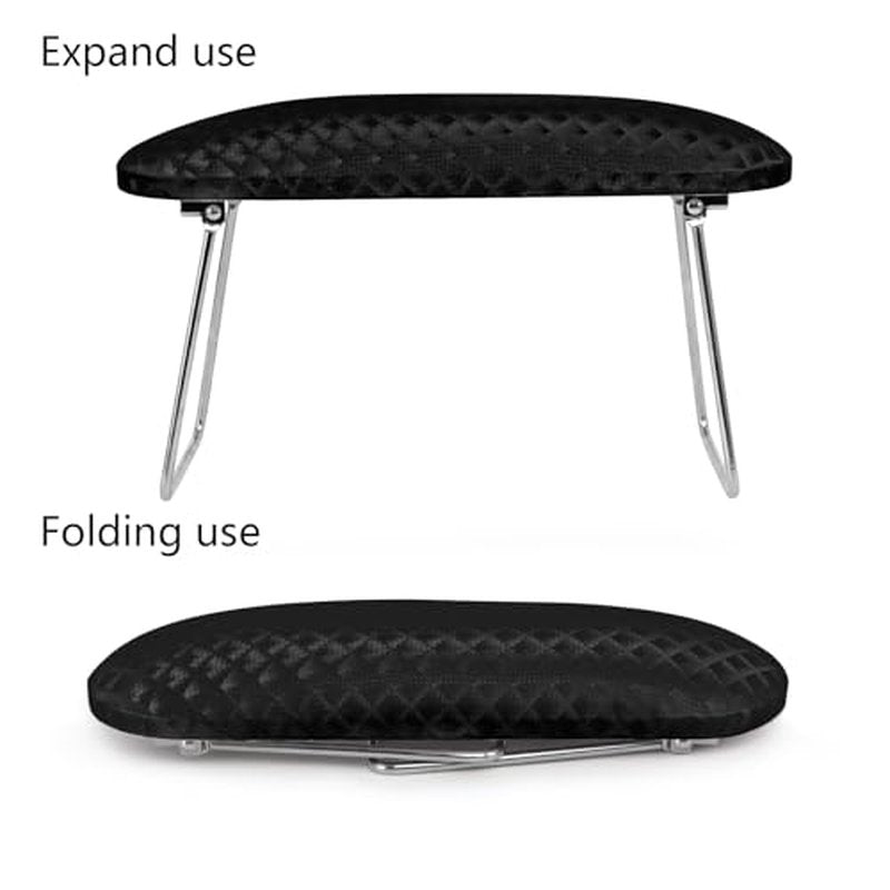 krofaue Nail Arm Rest Cushion, Professional Hand Rest for Nails Tech Black, Microfiber Leather Nail Rest Stand for Acrylic Nails Folding Hand Holder for Nails Pedicure Salon Home Use