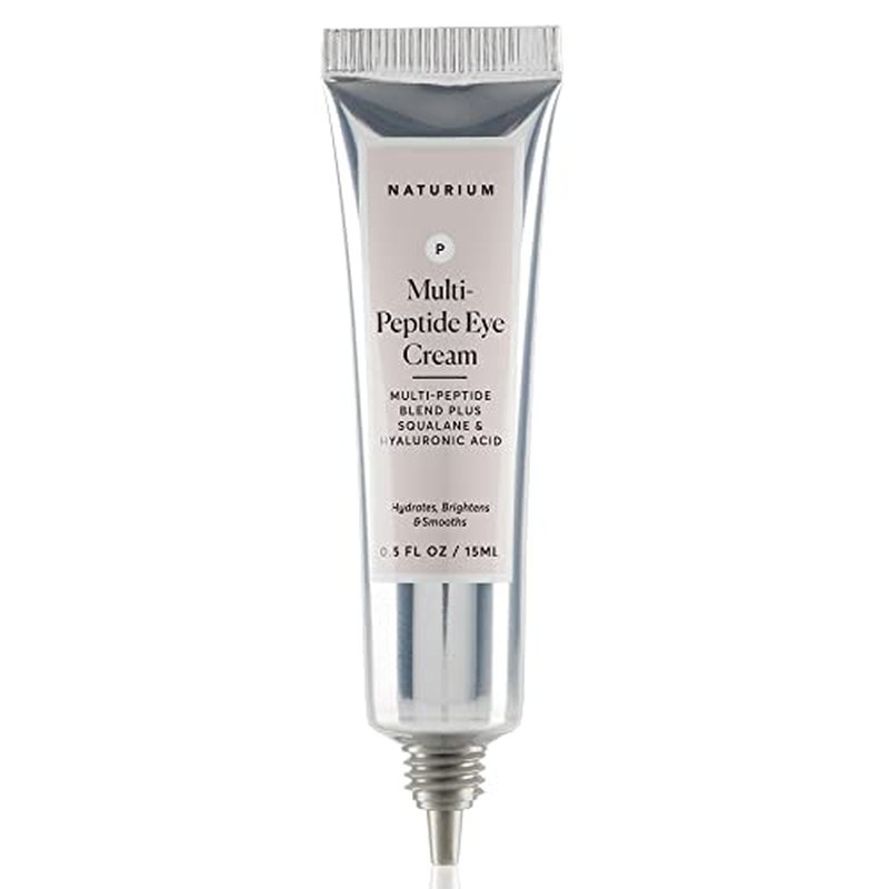 Naturium Multi-Peptide Eye Cream, Smoothing & Anti-Aging Skincare, with Squalene & Hyaluronic Acid, 0.5 oz