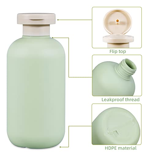 6.8oz Squeeze Bottles with Flip Cap, Refillable Plastic Travel Bottles for Creams, Lotion, Shampoo, Conditioner (2 Pcs)