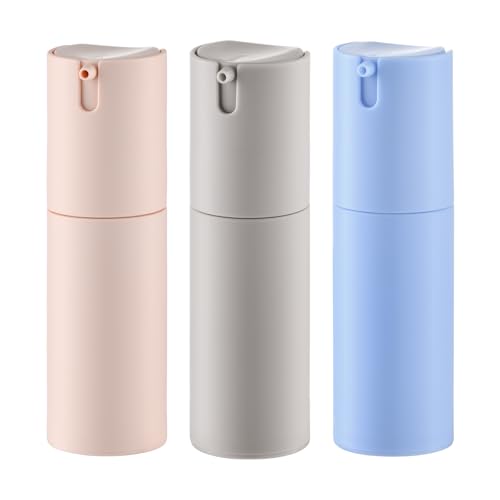 1 oz Airless Pump Bottles, Travel Lotion Container, Skincare Containers for Moisturizer(Plastic, Multicolor, 3Pcs)
