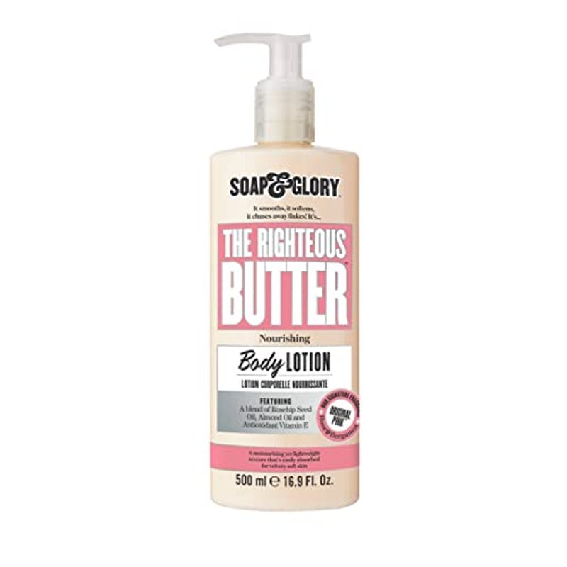 Soap & Glory Original Pink Moisturizing Body Lotion Pump - Lightweight Body Moisturizer for Dry Skin - With Shea Butter, Vitamin E & Aloe Vera for Soft, Hydrated Skin - Rose & Bergamot (16.9 fl oz)