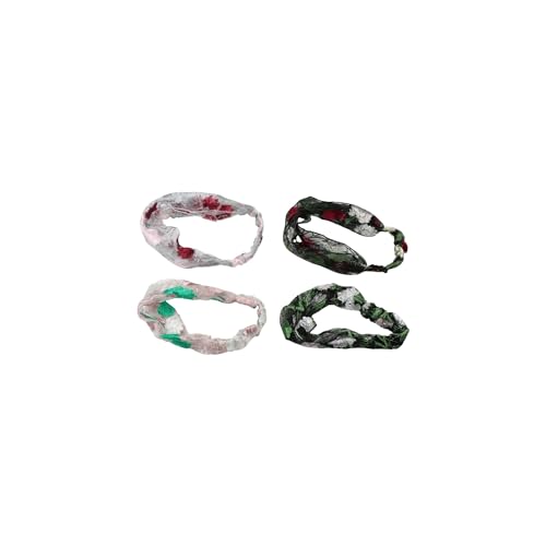 4 Pieces Lace Headbands Head Wrap,Wide Floral Lace Elastic Headbands,Embroidered Flower Lace Elastic Headbands,Bohemian Vintage Hair Turban Headband