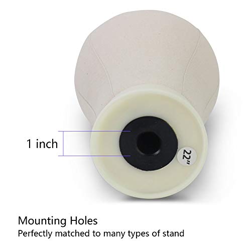 EERYA 21-24 Inch Canvas Block Head Set for Wig Display Making Hair Weave and Styling Mannequin Head with Mount Hole C Stand, Styling Hair Clips, T Needle, C Needles, Thread, Lace Wig Caps (22 Inch)