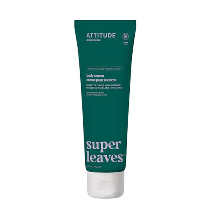 ATTITUDE Body Cream, EWG Verified Moisturizer, Vegan Moisturizing Products For Dry Skin, Dermatologically Tested, White Tea Leaves, 8 Fl Oz