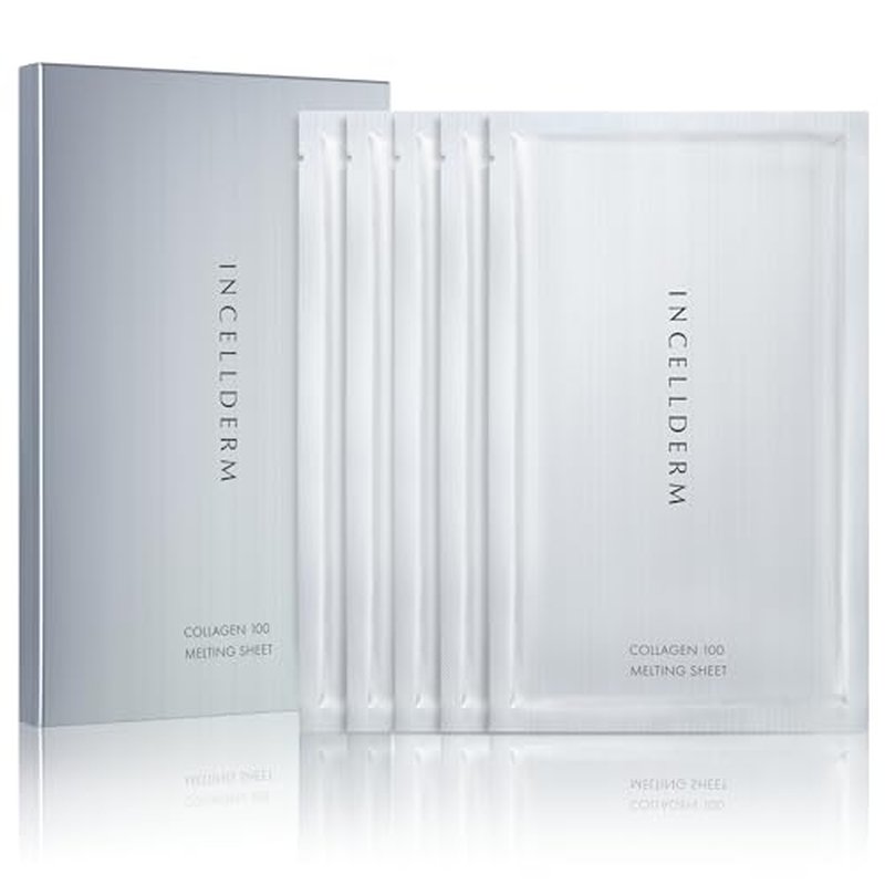 Incellderm Collagen 100 Melting Sheet Mask | Collagen-Infused Formula | Ultra-Fine Fiber Technology for Optimized Absorption and Hydration | Supports Skin Smoothness and Elasticity