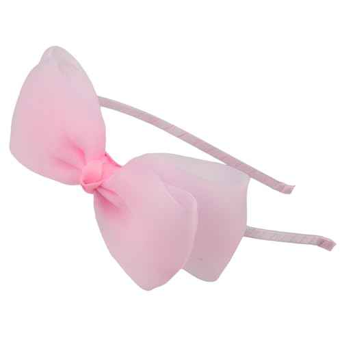 Bow Hairband Soft Elastic Lace Bowknot Headband for Women and Girls, Perfect Hair Accessories for Party and Cosplay (Pale Pink)