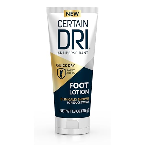 Certain Dri Antiperspirant Foot Lotion - 24-Hour Sweat & Odor Protection - Quick-Drying & Non-Sticky Formula - Dermatologist-Tested - Doctor-Recommended - 1.3 oz