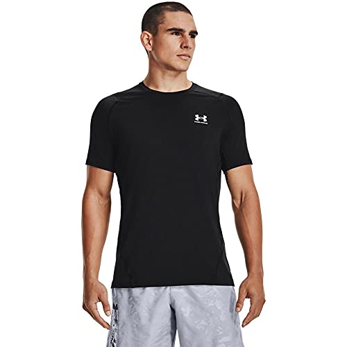 Under Armour Men's Armour HeatGear Fitted Short-Sleeve T-Shirt , Black (001)/White , X-Large