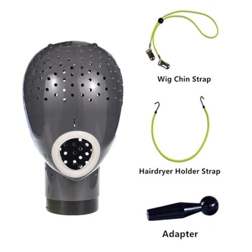 HOMEGOAL Hair Dryer Wig Stand Holder Mannequin Head, Drying Wig From Inside to Outside, Quickly, Easily, For Lace Scalp Cap Net (Dark Grey)