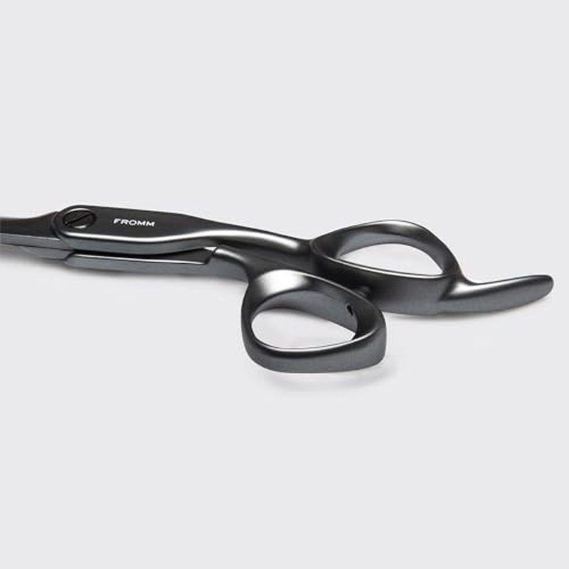 Fromm Invent 5.75" 28 Tooth Thinning Shears for Haircutting Wet and Dry Hair, Polished Silver Japanese Steel Scissors with Semi-Convex Blades and Microserrated Thinning Teeth