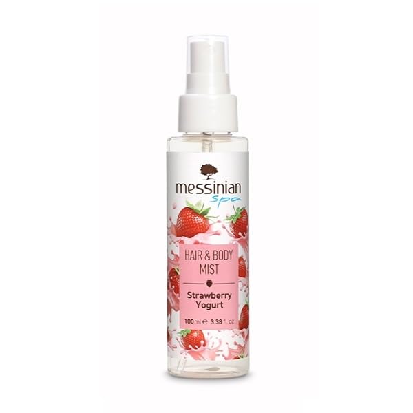 Messinian Spa Hair & Body Mist - Strawberry Yogurt Scent | 100ml Hydrating Spray