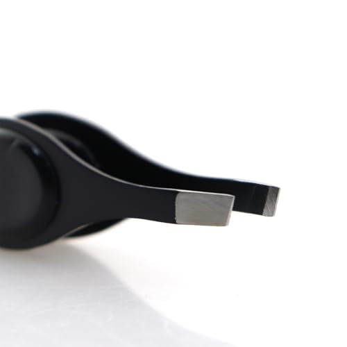 Black Wide Grip Slant Tweezers/Hand Filing Tip 95mm Stainless Steel Eyebrow Clip Multifunctional Hair Plucking Beauty Tool