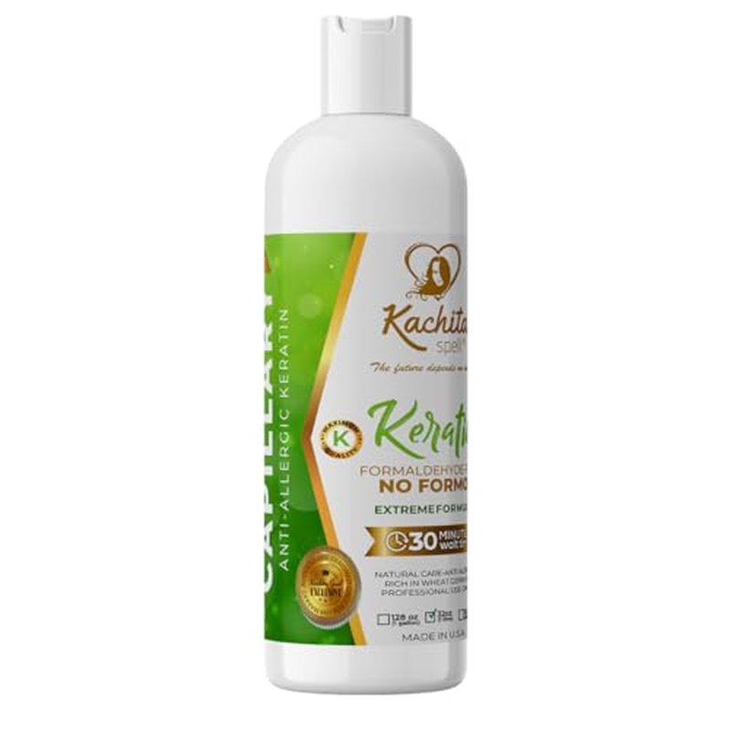 Brazilian Keratin Treatment Formaldehyde Free Kachita Spell Hair Straighteners No Formol Made in USA (32 floz)