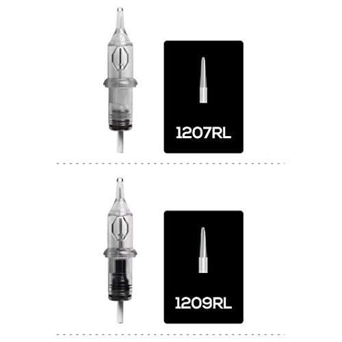 One Tattoo World 50-Pack Assorted size (10pcs each of 3RL, 5RL, 7RL, 9RL, 11RL) Premium Quality Disposable Tattoo Cartridge Needle for Rotary Pen Tattoo Machine, OTW-50-PN2