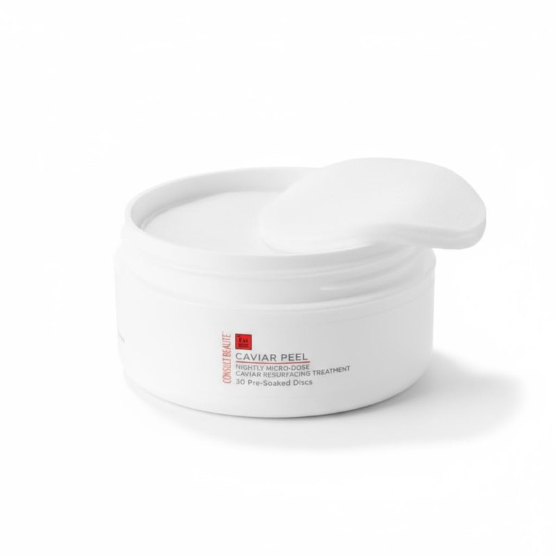 Consult Beaute CAVIAR PEEL Micro-Dose Exfoliating Detox Pads, Skin Resurfacing Treatment with Phytic Acid, Salicylic Acid for Radiance, Facial Polishes for Pores, Blemishes, Fine Lines - 30 Count